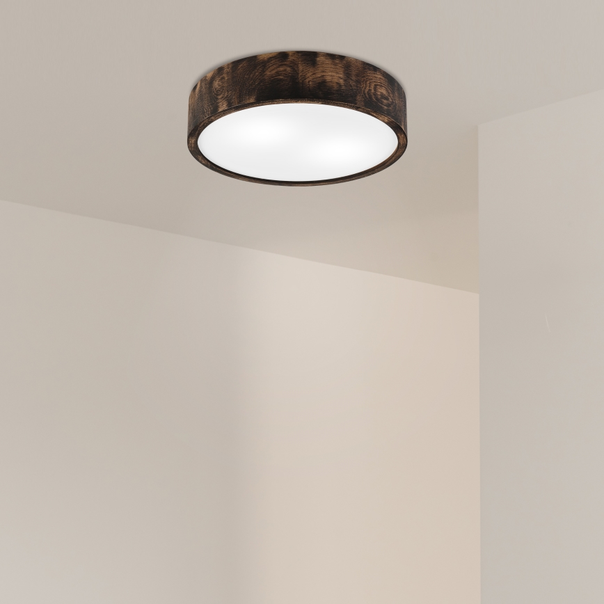 Φωτιστικό οροφής OAK SMOKY 2xE27/15W/230V ? 37,5 εκ. δρυς/σκούρο καφέ