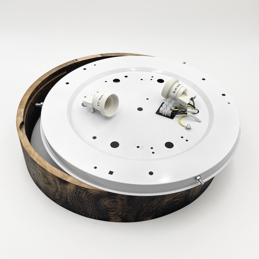 Φωτιστικό οροφής OAK SMOKY 2xE27/15W/230V ? 37,5 εκ. δρυς/σκούρο καφέ