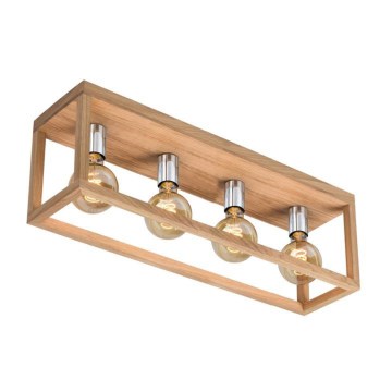 Οροφιαίο φωτιστικό KAGO 4xE27/60W/230V ματ δρυς