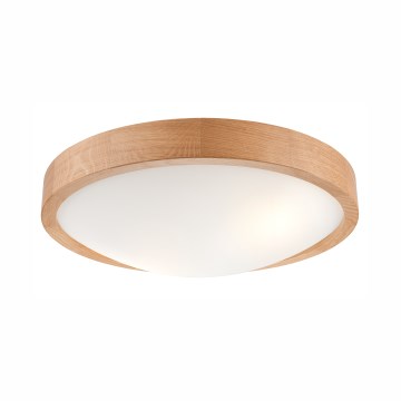 Οροφιαίο φωτιστικό OAK SLIM 2xE27/60W/230V δρυς Ø 37 εκ.