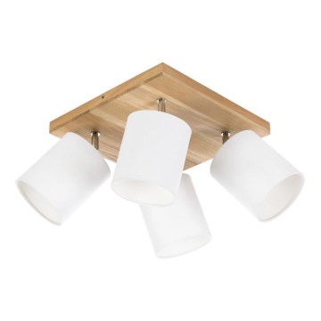 Οροφιαίο φωτιστικό σημείου APRILLIA 4xE27/25W/230V δρυς/λευκό