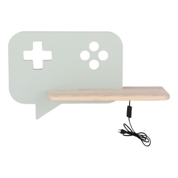 Παιδικό φωτιστικό τοίχου LED με ράφι CONSOLE LED/5W/230V πράσινο,