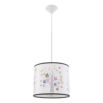Παιδικό κρεμαστό φωτιστικό οροφής OWLS 1xE27/15W/230V διάμετρος 30 cm owls