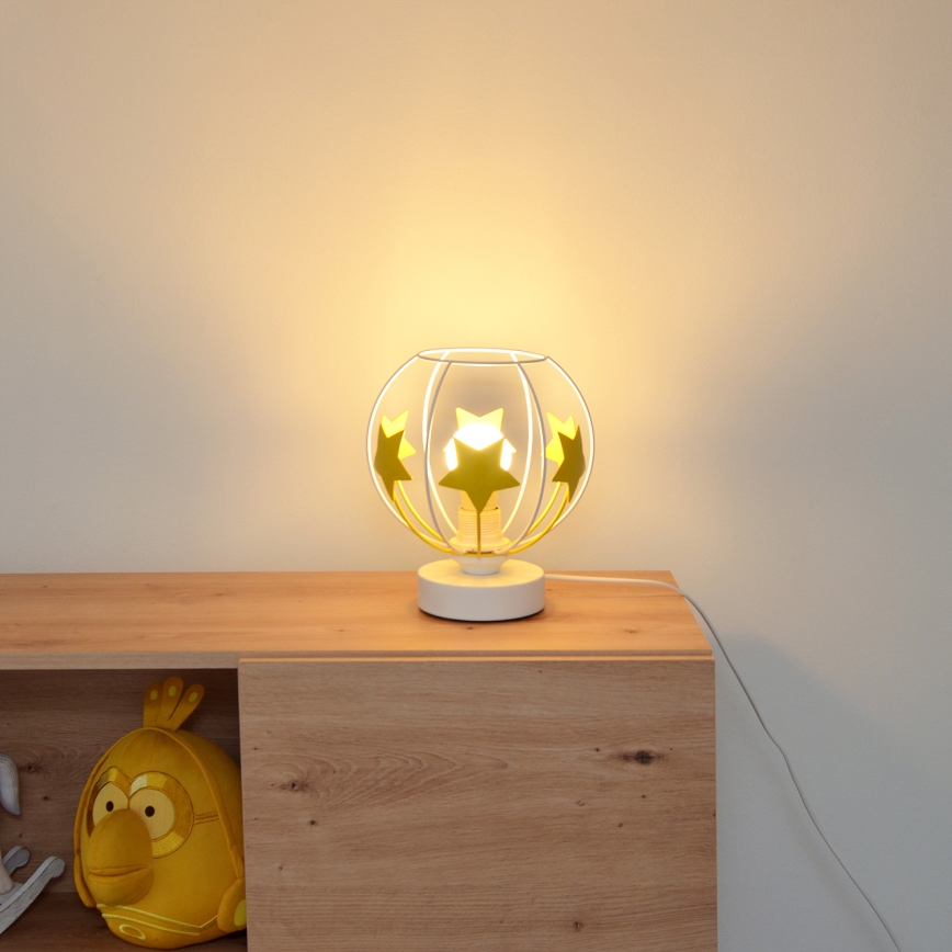 Παιδική επιτραπέζια λάμπα STARS 1xE27/15W/230V κίτρινο/λευκό