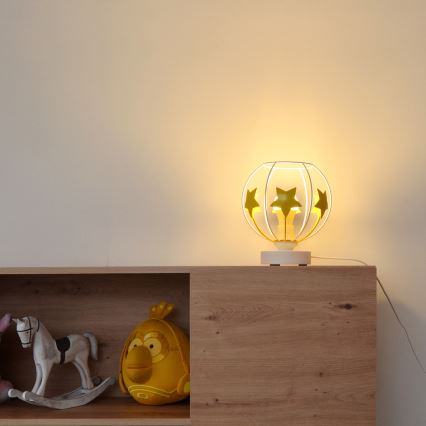 Παιδική επιτραπέζια λάμπα STARS 1xE27/15W/230V κίτρινο/λευκό