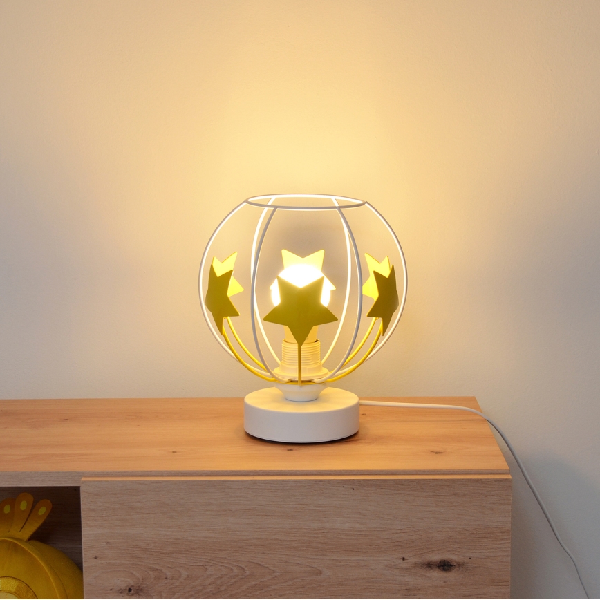 Παιδική επιτραπέζια λάμπα STARS 1xE27/15W/230V κίτρινο/λευκό