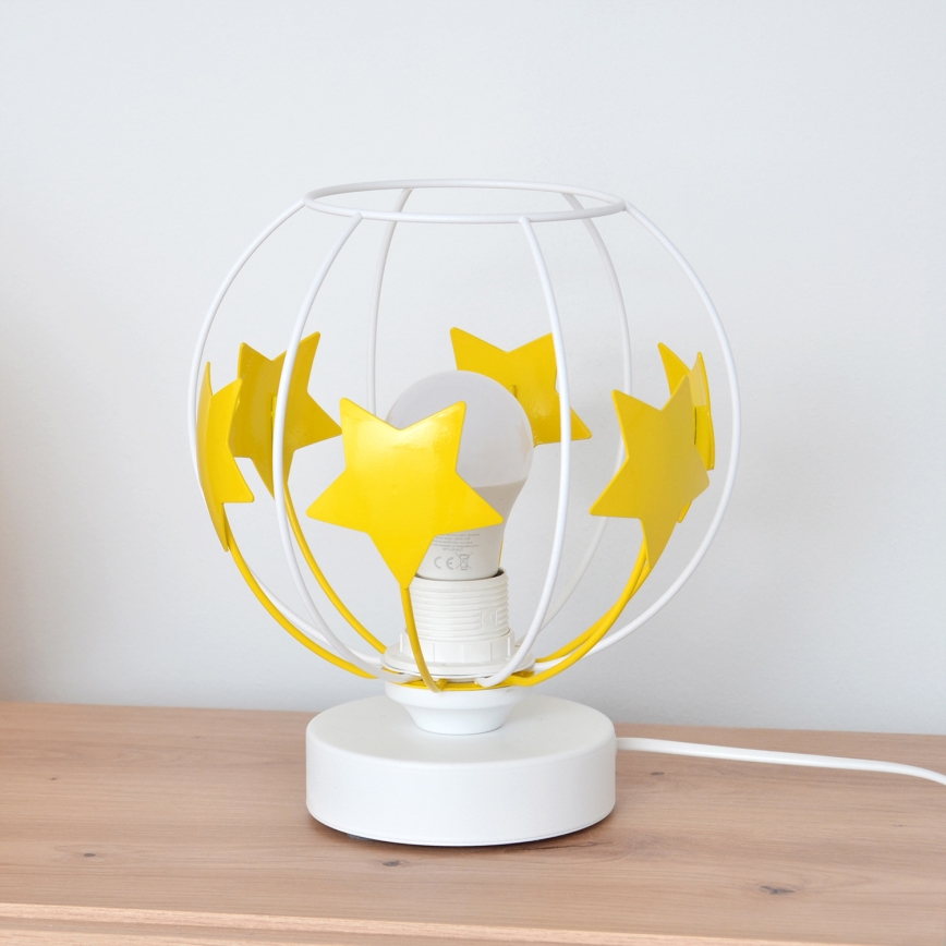 Παιδική επιτραπέζια λάμπα STARS 1xE27/15W/230V κίτρινο/λευκό