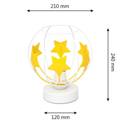 Παιδική επιτραπέζια λάμπα STARS 1xE27/15W/230V κίτρινο/λευκό