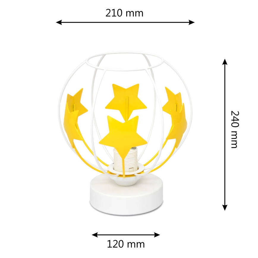 Παιδική επιτραπέζια λάμπα STARS 1xE27/15W/230V κίτρινο/λευκό