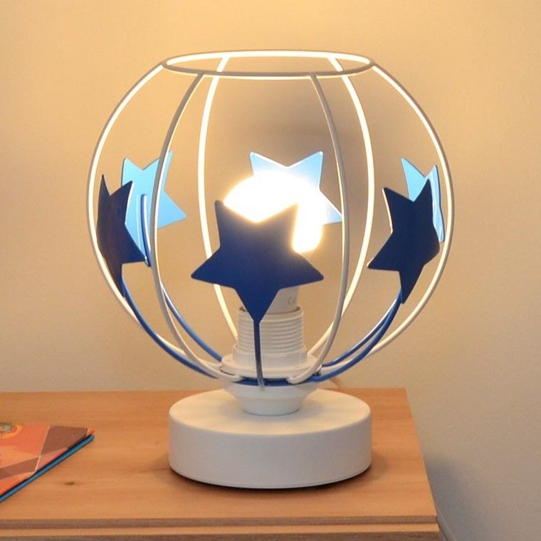 Παιδική επιτραπέζια λάμπα STARS 1xE27/15W/230V μπλε/λευκό