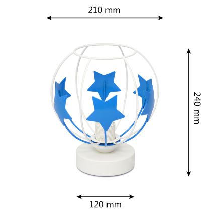 Παιδική επιτραπέζια λάμπα STARS 1xE27/15W/230V μπλε/λευκό