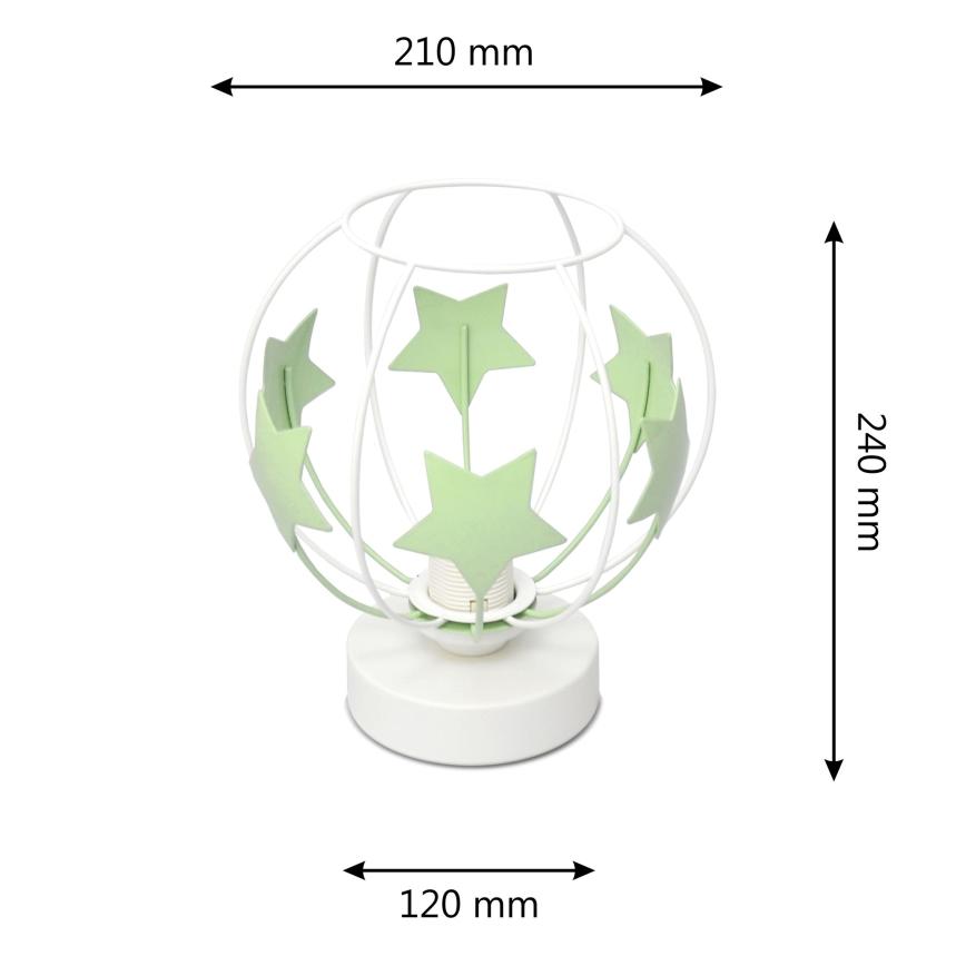 Παιδική επιτραπέζια λάμπα STARS 1xE27/15W/230V πράσινο/λευκό