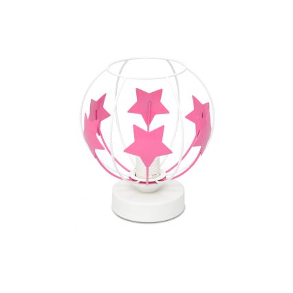 Παιδική επιτραπέζια λάμπα STARS 1xE27/15W/230V ροζ/λευκό