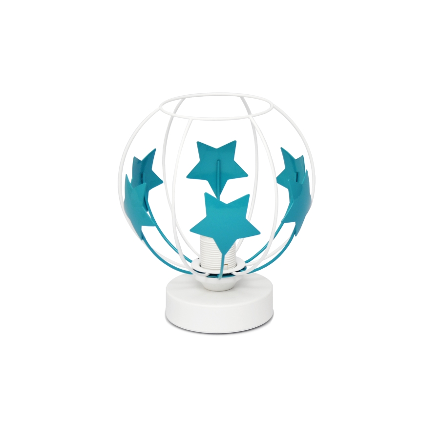 Παιδική επιτραπέζια λάμπα STARS 1xE27/15W/230V τουρκουάζ/λευκό