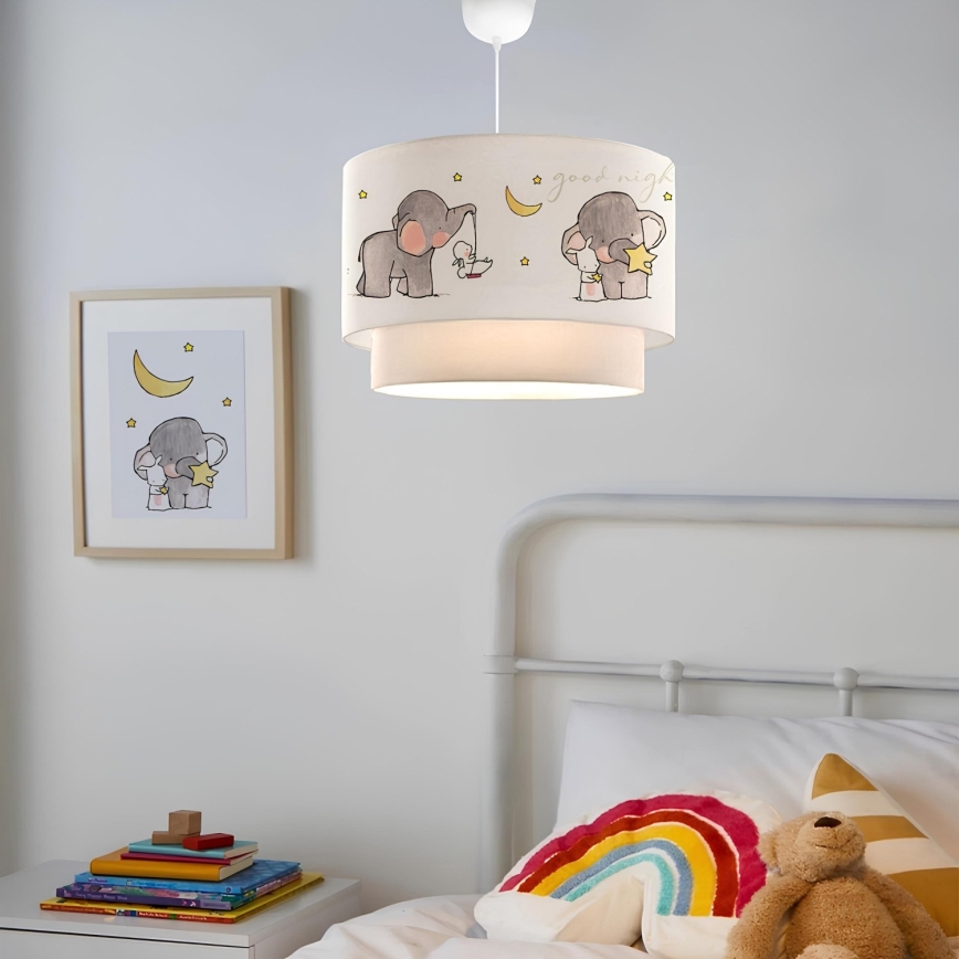 Παιδική λάμπα CANDY 1xE27/40W/230V άσπρη/γκρίζα