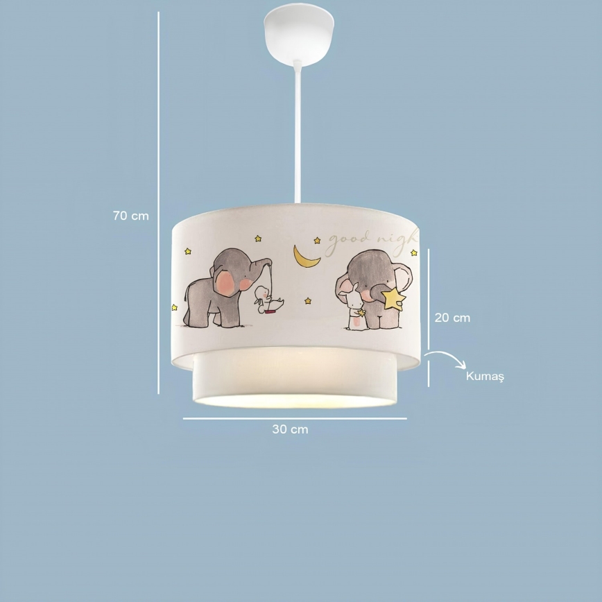 Παιδική λάμπα CANDY 1xE27/40W/230V άσπρη/γκρίζα