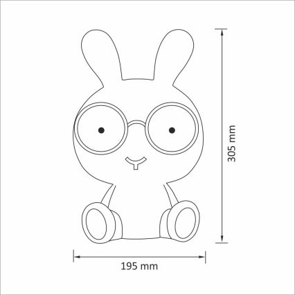 Παιδική λάμπα νυκτός dimmer LED LED/2,5W κουνέλι μπλε
