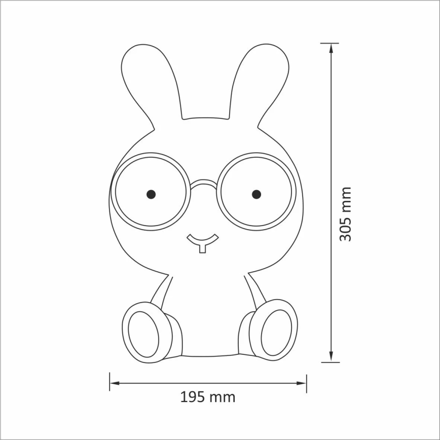 Παιδική λάμπα νυκτός dimmer LED LED/2,5W κουνέλι μπλε