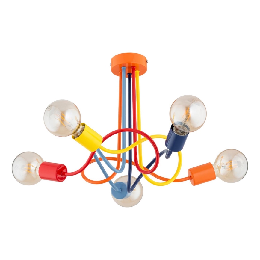Παιδική πλαφονιέρα οροφής WINGO 5xE27/15W/230V πολύχρωμα