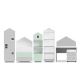 Παιδική συρταριέρα MIRUM 126x80 cm λευκό/γκρι/πράσινο