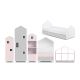 Παιδική συρταριέρα MIRUM 126x80 cm λευκό/γκρι/ροζ