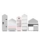 Παιδική συρταριέρα MIRUM 126x80 cm λευκό/γκρι/ροζ