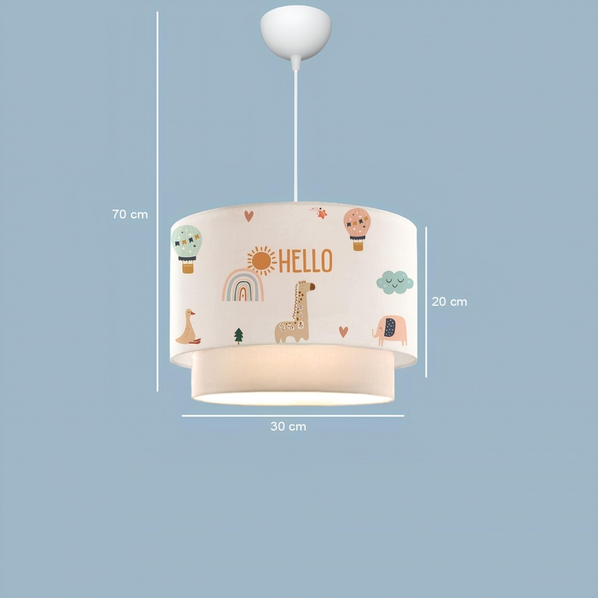 Παιδική φωτιστικό CANDY 1xE27/40W/230V λευκό/πολύχρωμο