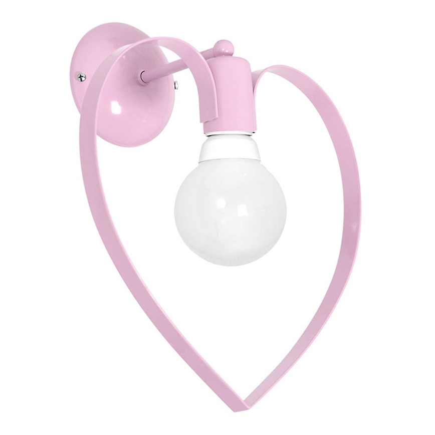 Παιδικό επιτοίχιο φωτιστικό LOVE 1xE27/60W/230V ροζ φωτεινό