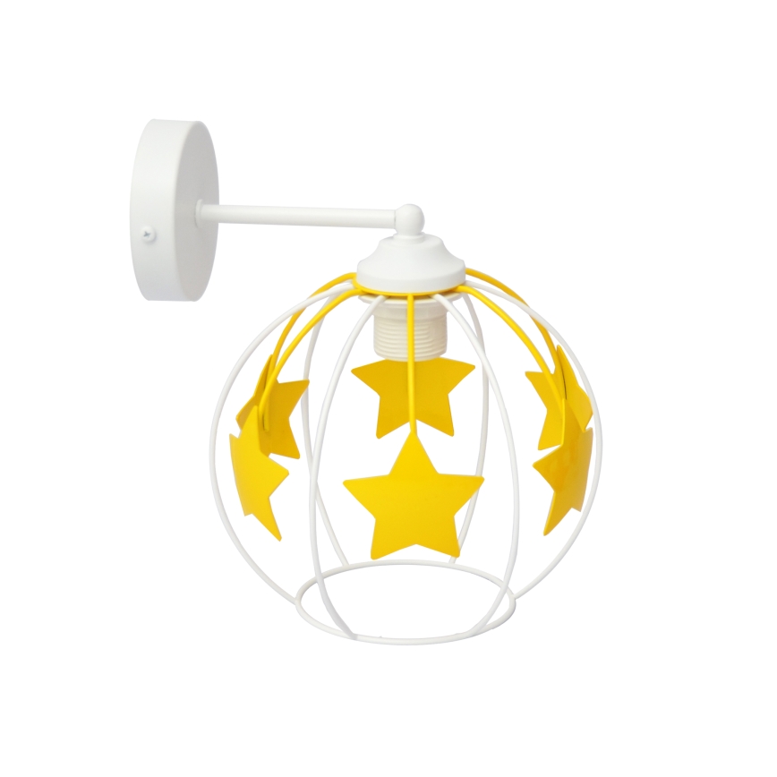 Παιδικό επιτοίχιο φωτιστικό STARS 1xE27/15W/230V κίτρινο/λευκό