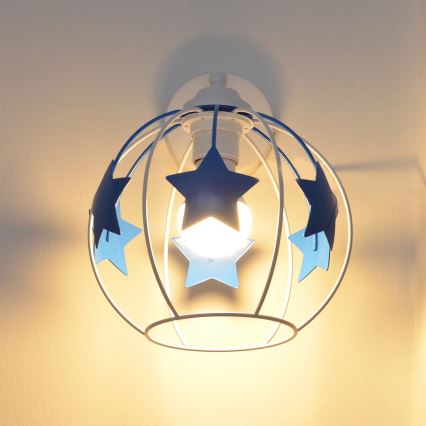 Παιδικό επιτοίχιο φωτιστικό STARS 1xE27/15W/230V μπλε/λευκό