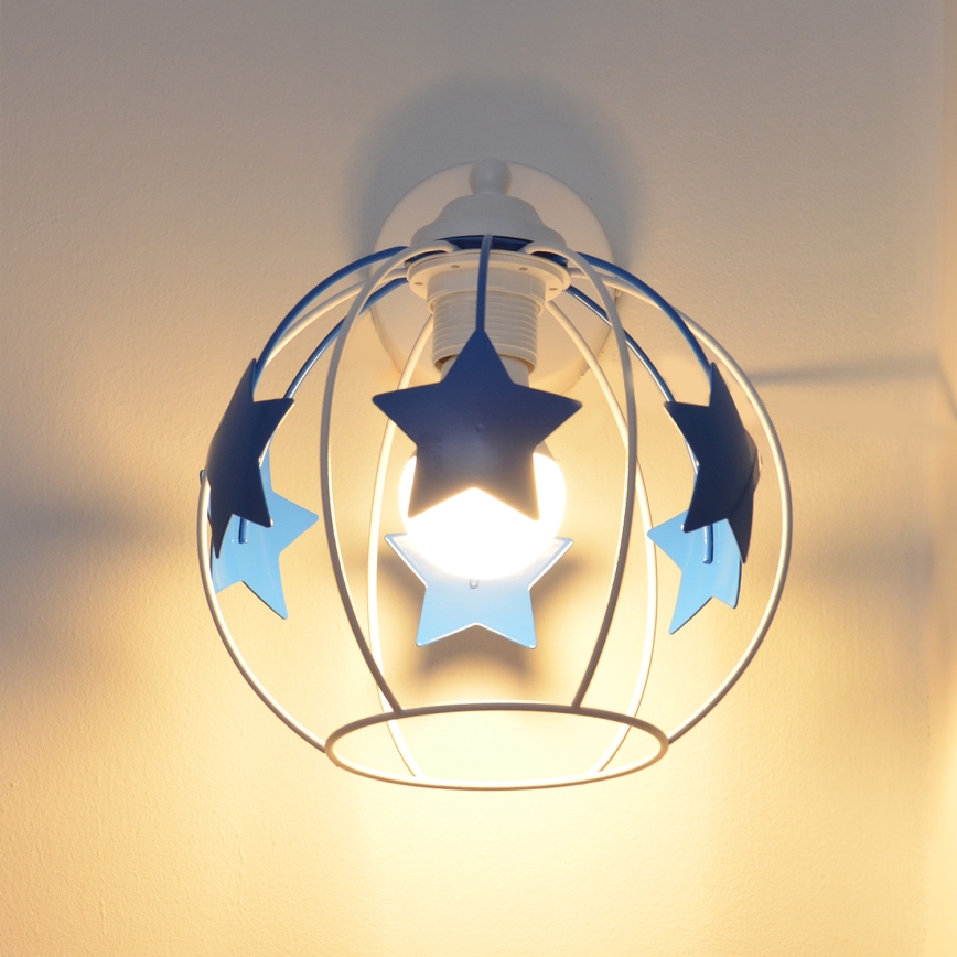 Παιδικό επιτοίχιο φωτιστικό STARS 1xE27/15W/230V μπλε/λευκό