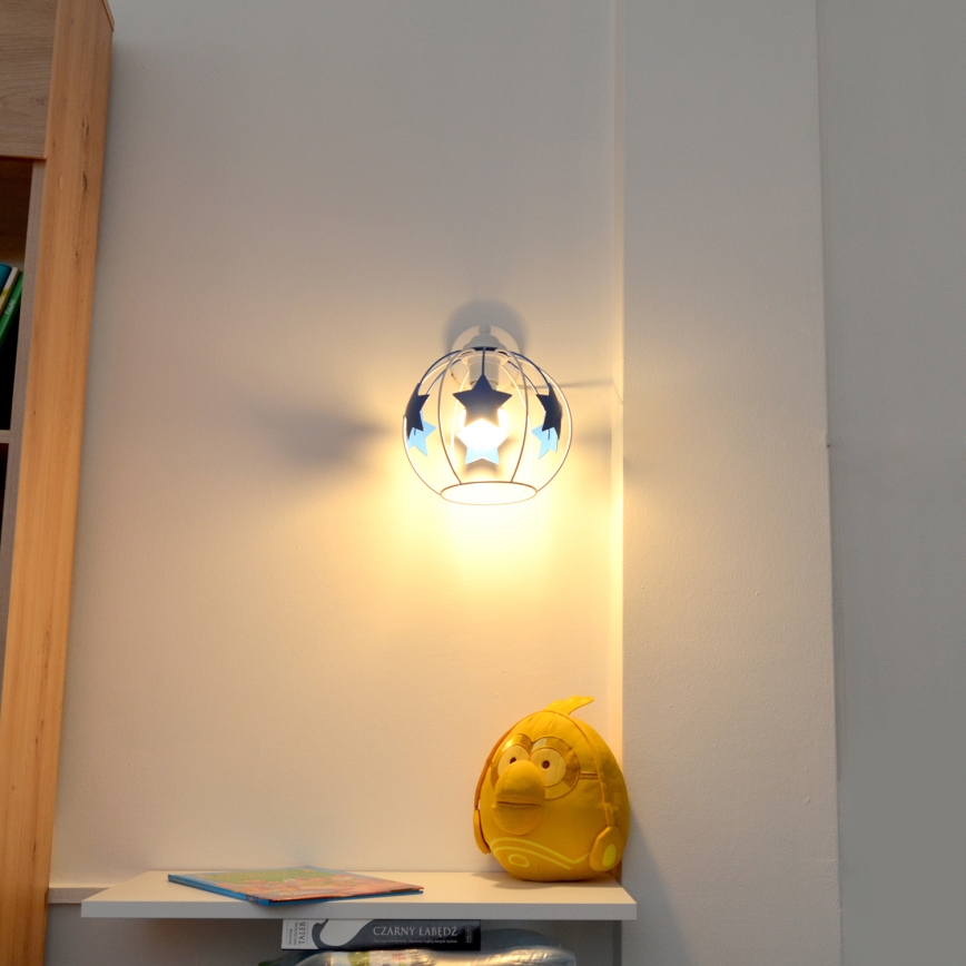Παιδικό επιτοίχιο φωτιστικό STARS 1xE27/15W/230V μπλε/λευκό