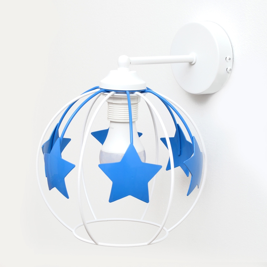 Παιδικό επιτοίχιο φωτιστικό STARS 1xE27/15W/230V μπλε/λευκό