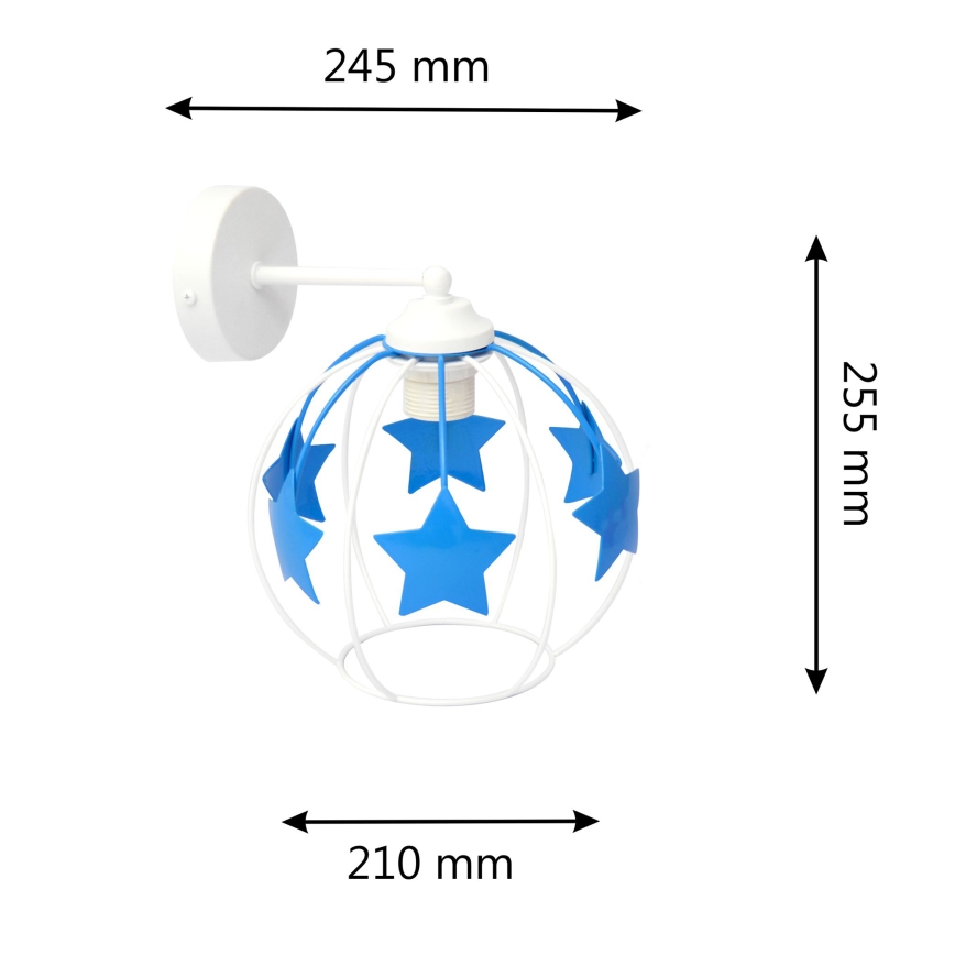 Παιδικό επιτοίχιο φωτιστικό STARS 1xE27/15W/230V μπλε/λευκό