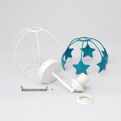 Παιδικό επιτοίχιο φωτιστικό STARS 1xE27/15W/230V τουρκουάζ/λευκό