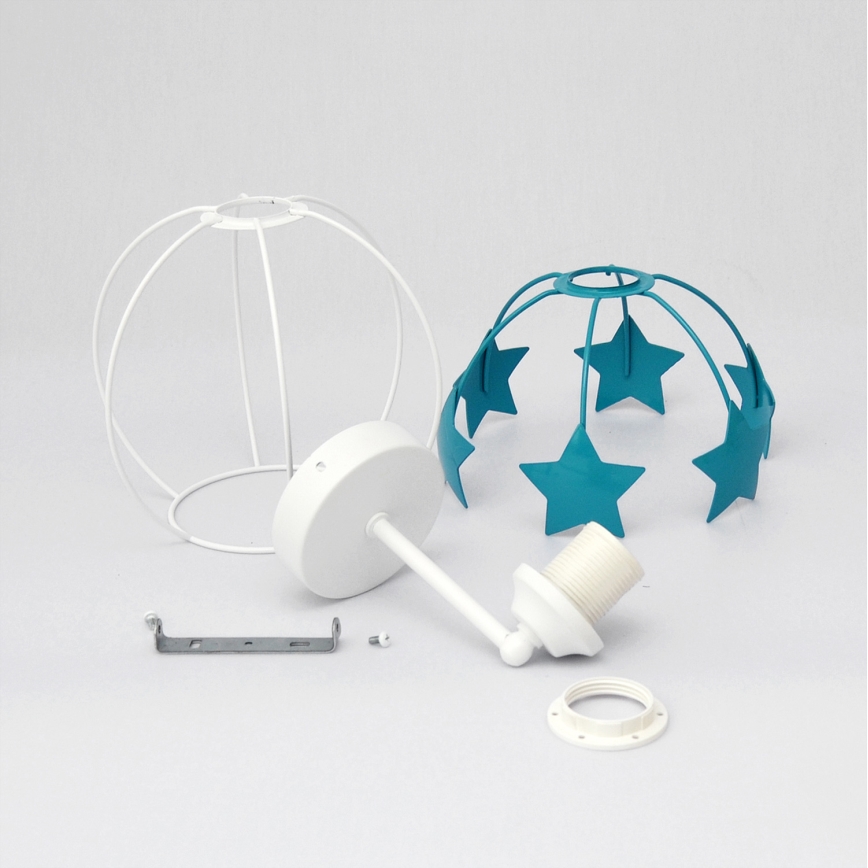 Παιδικό επιτοίχιο φωτιστικό STARS 1xE27/15W/230V τουρκουάζ/λευκό