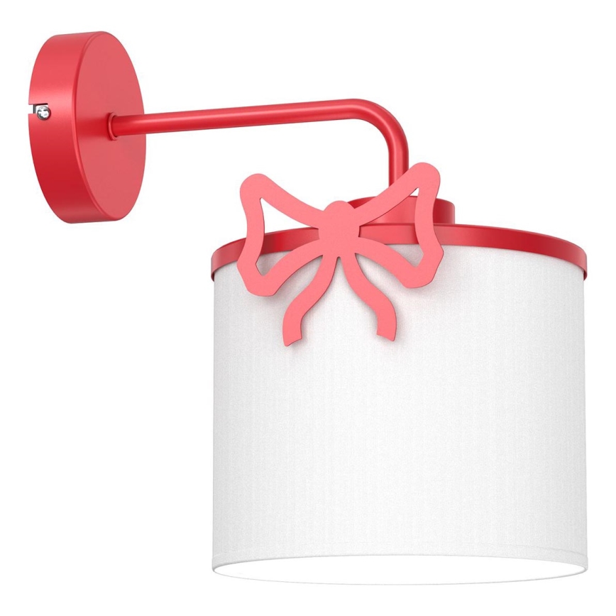 Παιδικό επιτοίχιο φωτιστικό SWEET 1xE27/15W/230V λευκό/κόκκινο/bow
