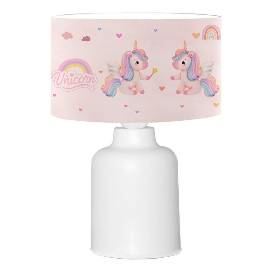 Παιδικό επιτραπέζιο φωτιστικό CANDY 1xE27/40W/230V ροζ/λευκό