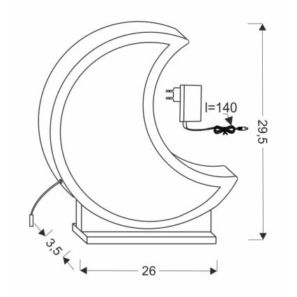 Παιδικό επιτραπέζιο φωτιστικό LED MOON LED/12W/230V κίτρινο