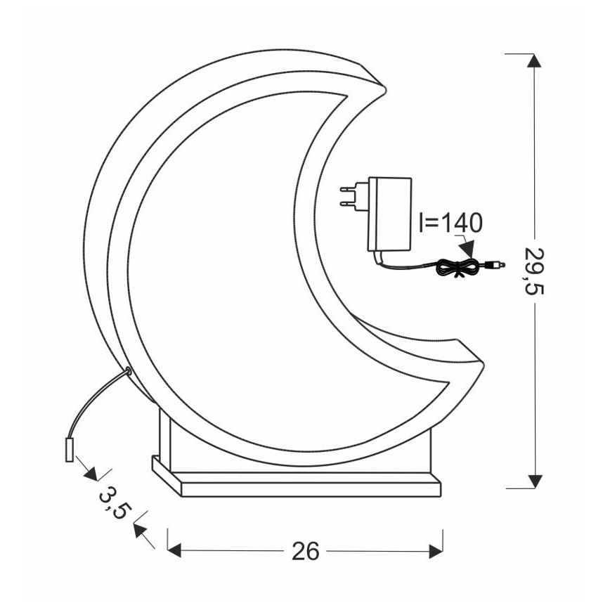 Παιδικό επιτραπέζιο φωτιστικό LED MOON LED/12W/230V κίτρινο