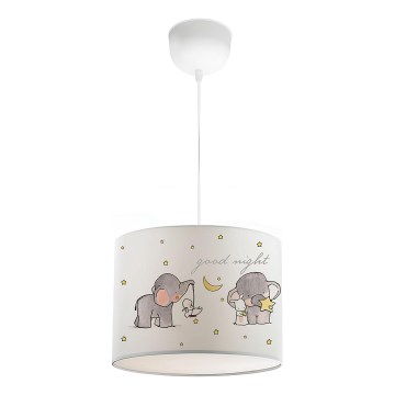 Παιδικό κρεμαστό φωτιστικό CANDY 1xE27/40W/230V λευκό/μπεζ