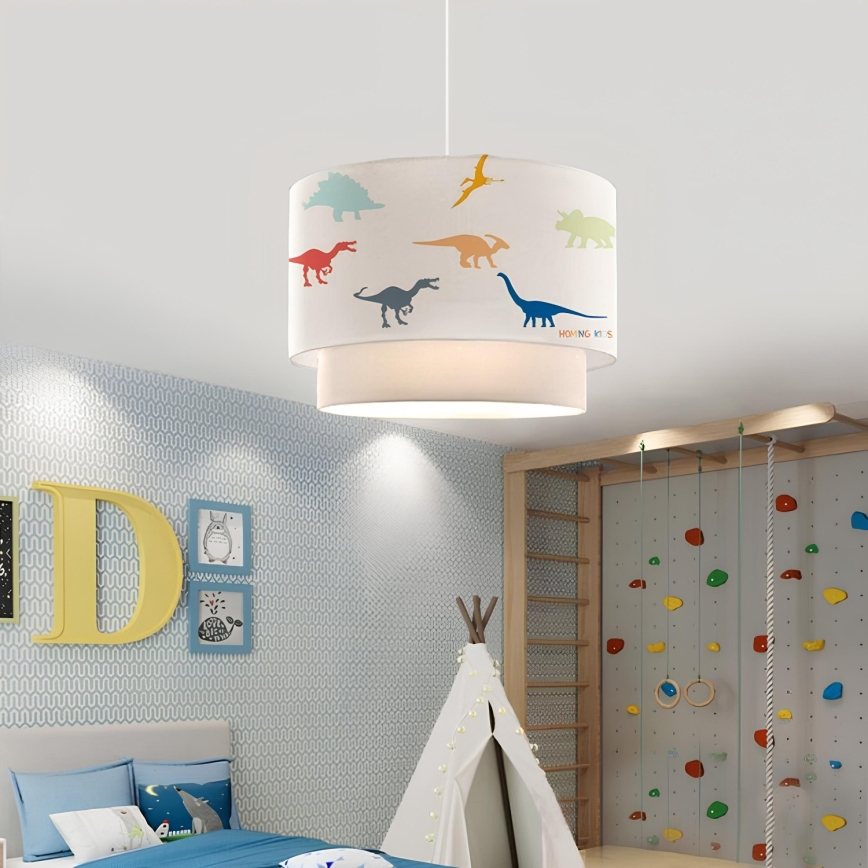 Παιδικό κρεμαστό φωτιστικό CANDY 1xE27/40W/230V λευκό/πολύχρωμο