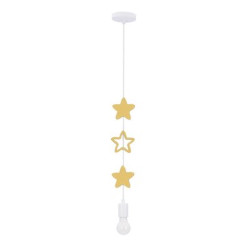 Παιδικό κρεμαστό φωτιστικό με καλώδιο STARS 1xE27/20W/230V κίτρινο/λευκό
