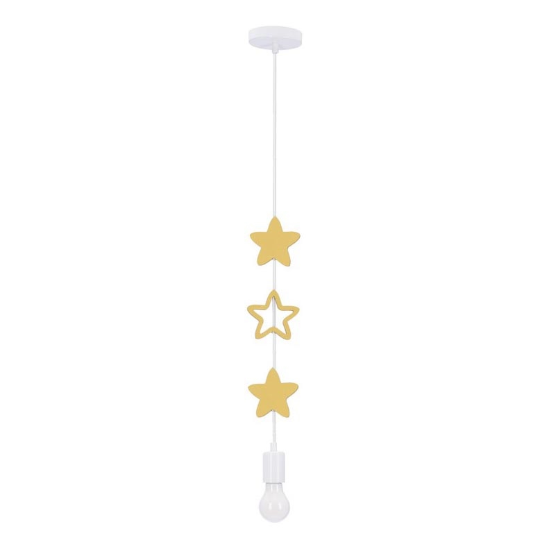 Παιδικό κρεμαστό φωτιστικό με καλώδιο STARS 1xE27/20W/230V κίτρινο/λευκό