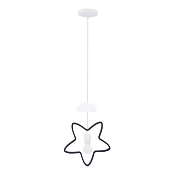 Παιδικό κρεμαστό φωτιστικό με καλώδιο STARS 1xE27/20W/230V μαύρο/λευκό