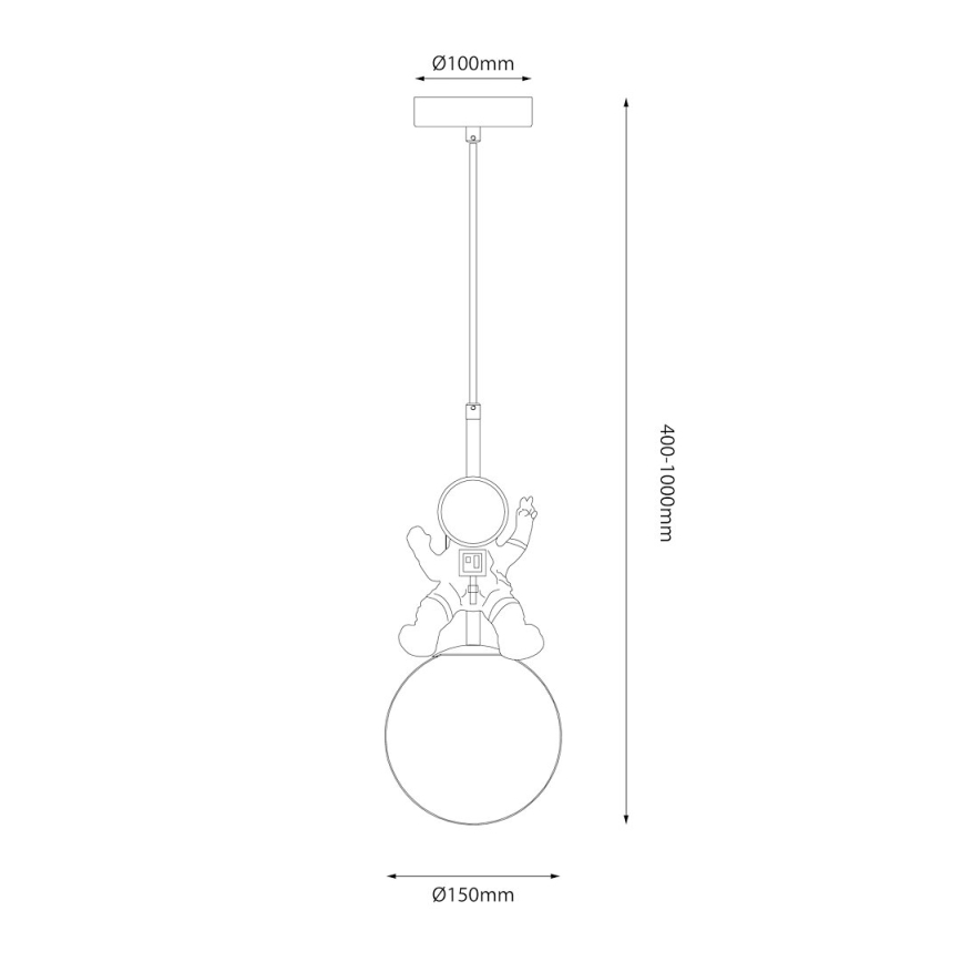 Παιδικό κρεμαστό φωτιστικό οροφής ASTRONAUT 1xE27/60W/230V διάμετρος 15 cm χρυσό/μπεζ