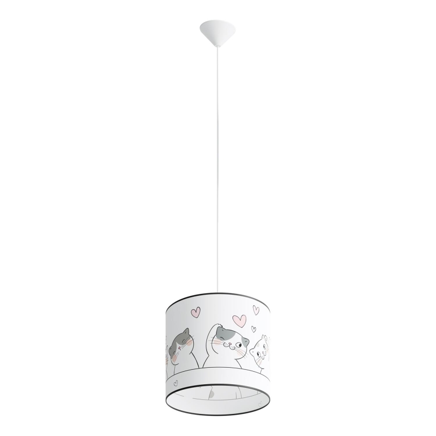 Παιδικό κρεμαστό φωτιστικό οροφής CAT 1xE27/15W/230V διάμετρος 30 cm γάτα