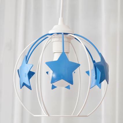 Παιδικό κρεμαστό φωτιστικό οροφής STARS 1xE27/15W/230V μπλε/λευκό