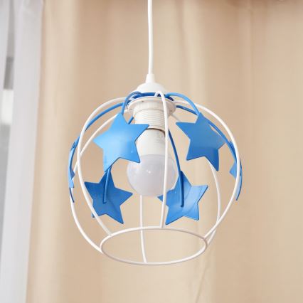 Παιδικό κρεμαστό φωτιστικό οροφής STARS 1xE27/15W/230V μπλε/λευκό