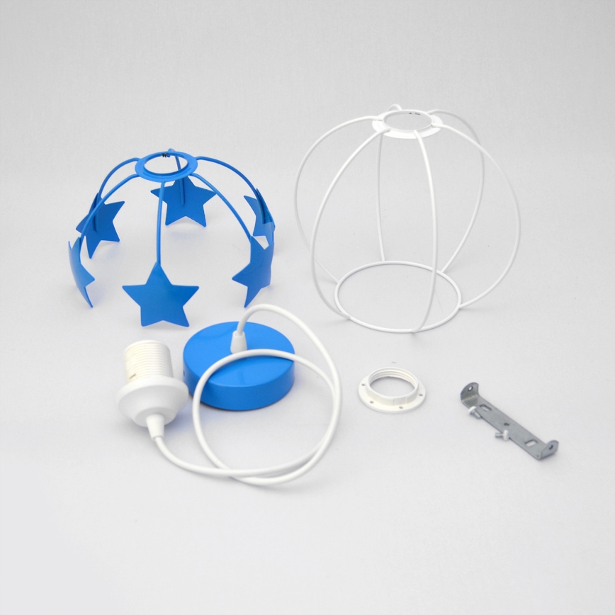 Παιδικό κρεμαστό φωτιστικό οροφής STARS 1xE27/15W/230V μπλε/λευκό